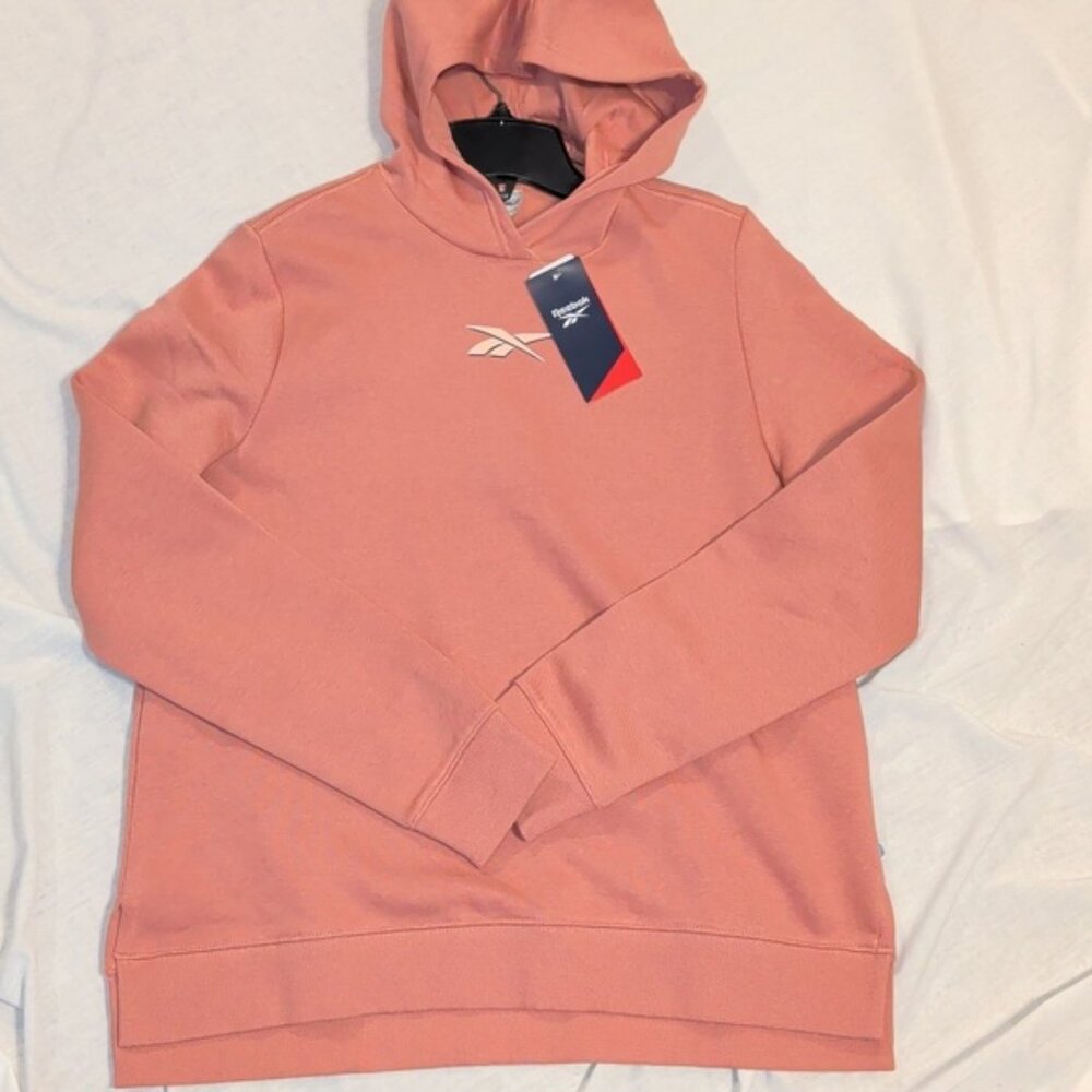 Reebok Hoodie M Dusty Pink Pullover Doorbuster Training Fleece Sweatshirt Top